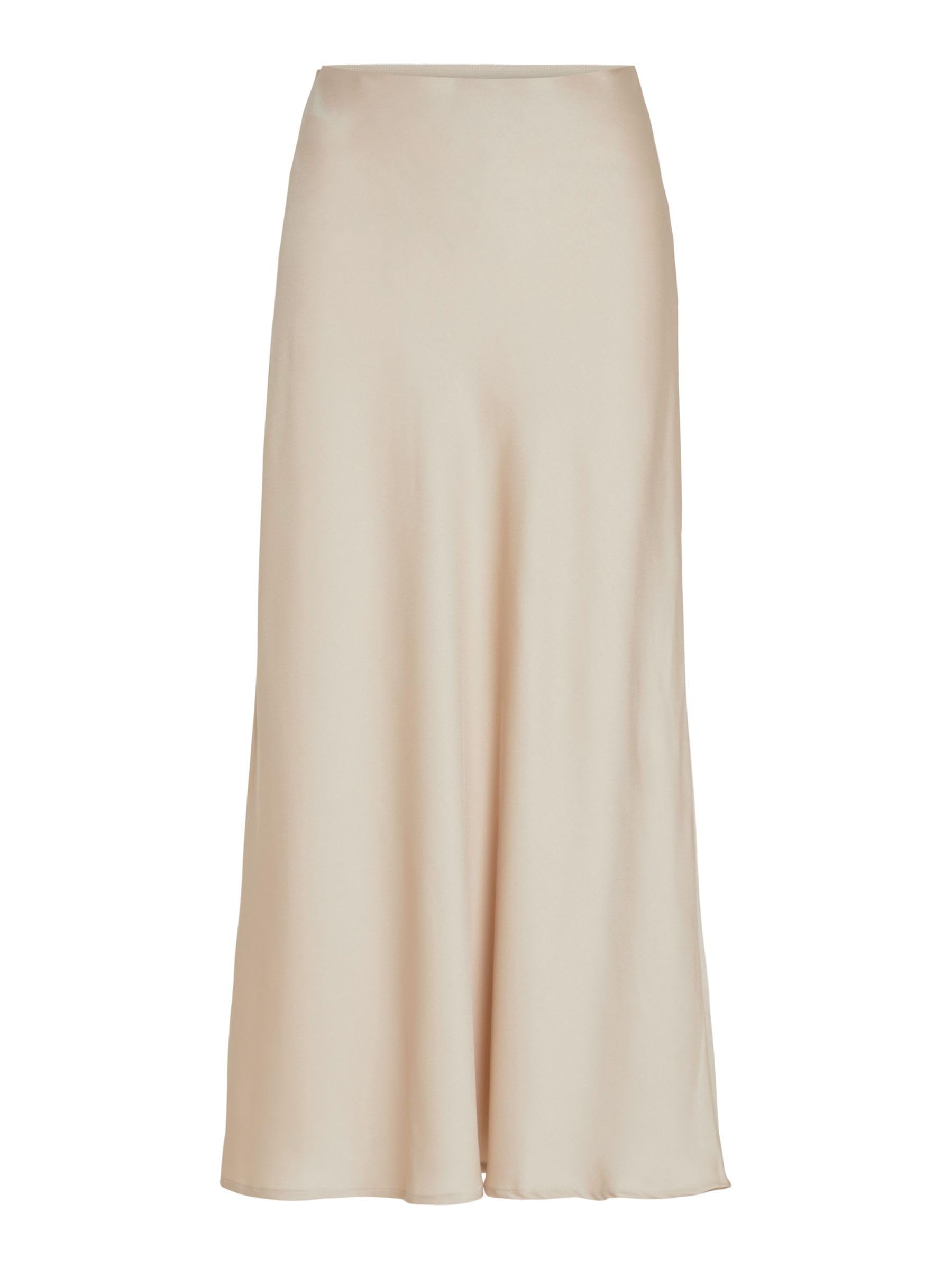 Vila Women's Variety Hw Long Skirt-Noos Satin Skirt, Cement, 12