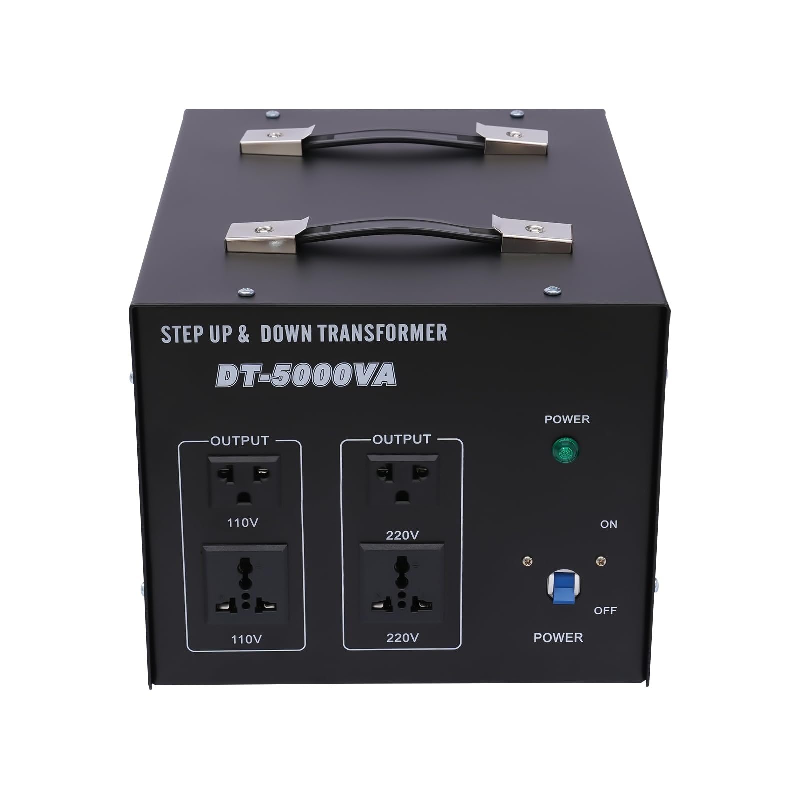 Transformador de tensión 4500 W 5 kVA Independiente Transformer Convertidor Conversión ascendente y descendente Conversión de voltaje con luz indicadora y asas de transporte
