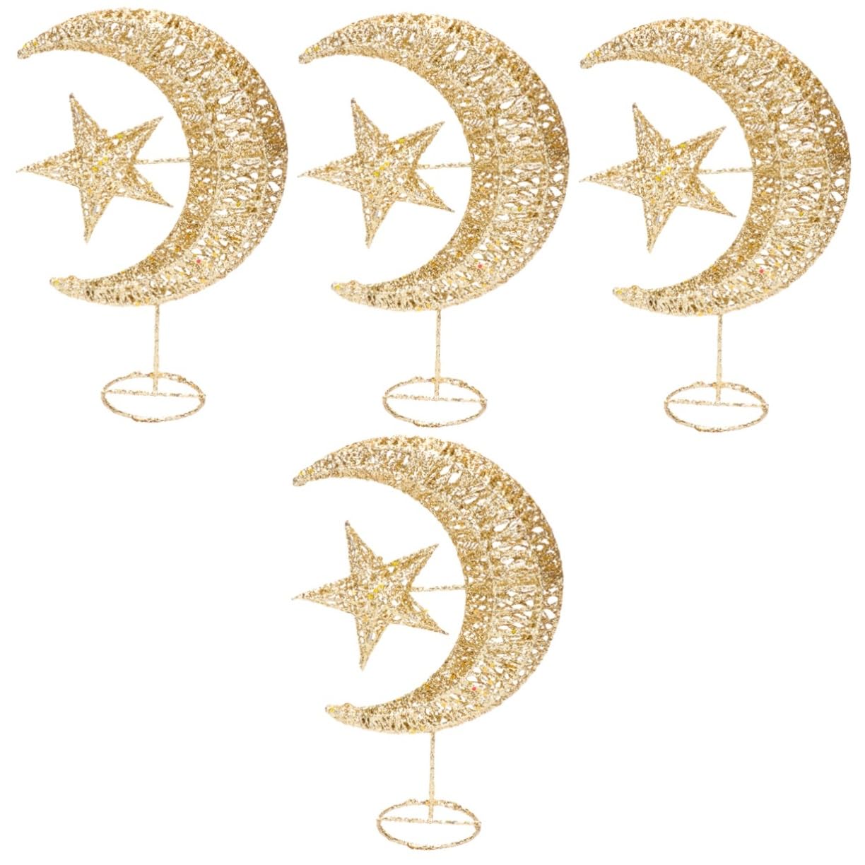 Cabilock 4 Piezas De Adornos para Árbol De Navidad Adornos Navideños Luces De Hadas Estrella para La Superior del Árbol De Navidad Decoración para Exteriores Estrella para El