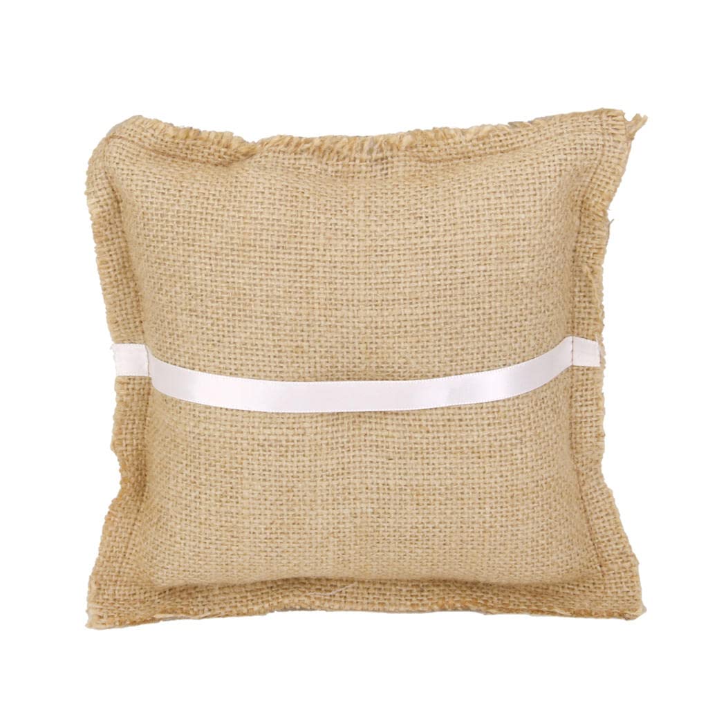 Porte Alliances Vintage Coussin Porte-Alliances Mariage - Toile De Jute Vintage 18 Cm S 958216