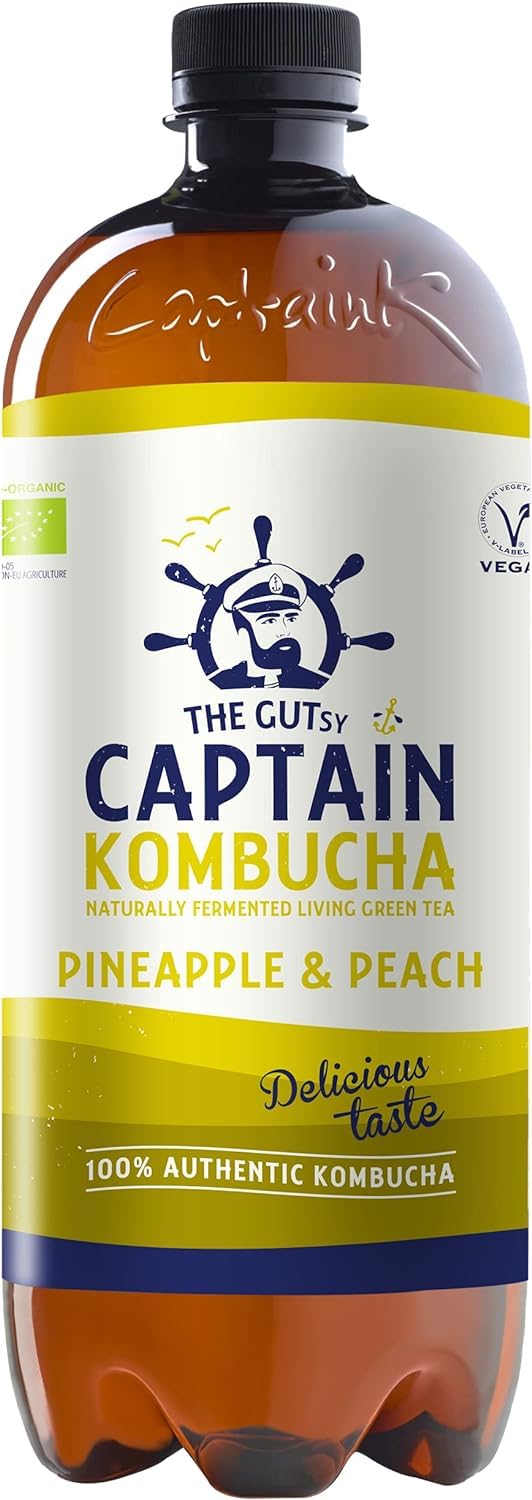 Gutsy Captain Kombucha 8x1l Bebida Probiótica Naturalmente Fermentada Sin Aditivos ni Conservantes Sin Pasteurizar Vegan MixBox