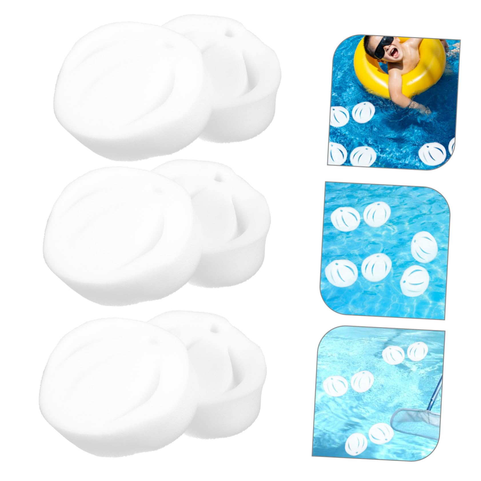 GALPADA Lot De 6 Éponges Filtrantes Absorbantes D'huile pour Piscine Et Spa Forme Lotus Éponge Dégraissante Multi-usages sans Odeur Nettoyage De l'eau