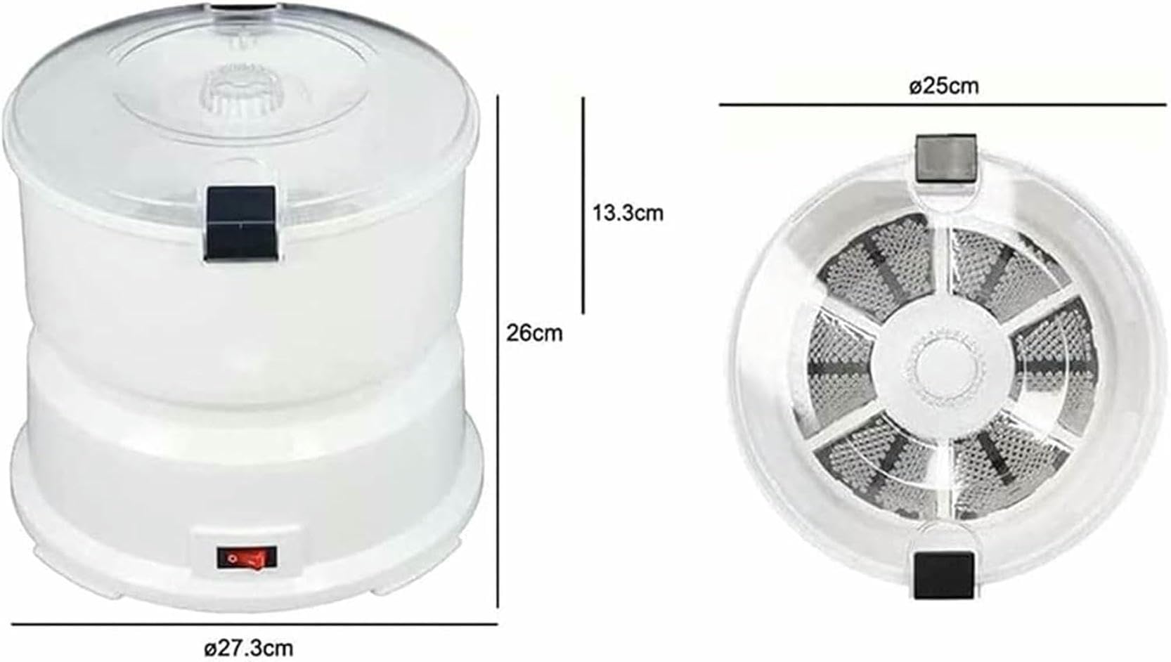 Pelador de Patatas eléctrico automático, pelador de Patatas eléctrico automático, con Cierre de Seguridad Giratorio, batidor de Patatas Blanco de 1 kg de Capacidad y con Agua.