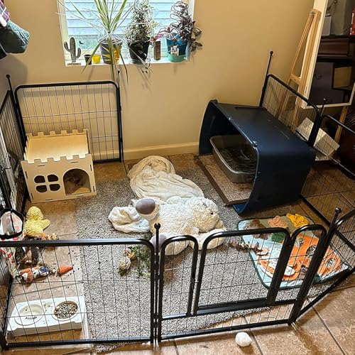 Image of Dog Playpen,Portable Outdoor Dog Fence, Dog Playpen for Large /Medium /Small Dogs, Dog Fences for The Yard,with Doors Foldable Metal (16 Panels, 45 inch)