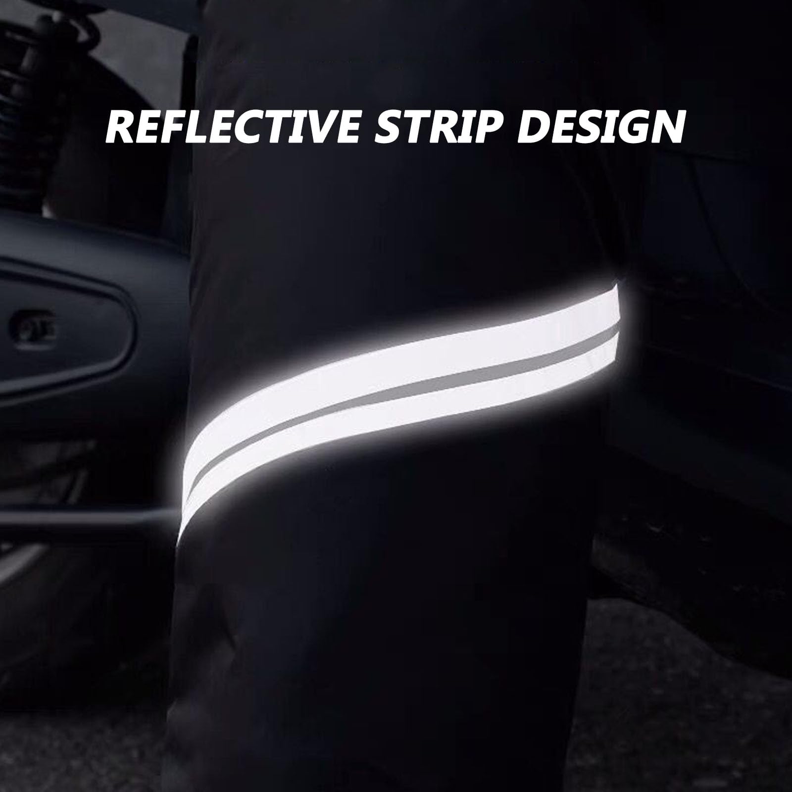 Ginocchiere per moto, Copri-leggings caldi invernali, fodera termica, scaldamuscoli invernali antivento regolabili, 1 paio(60cm)
