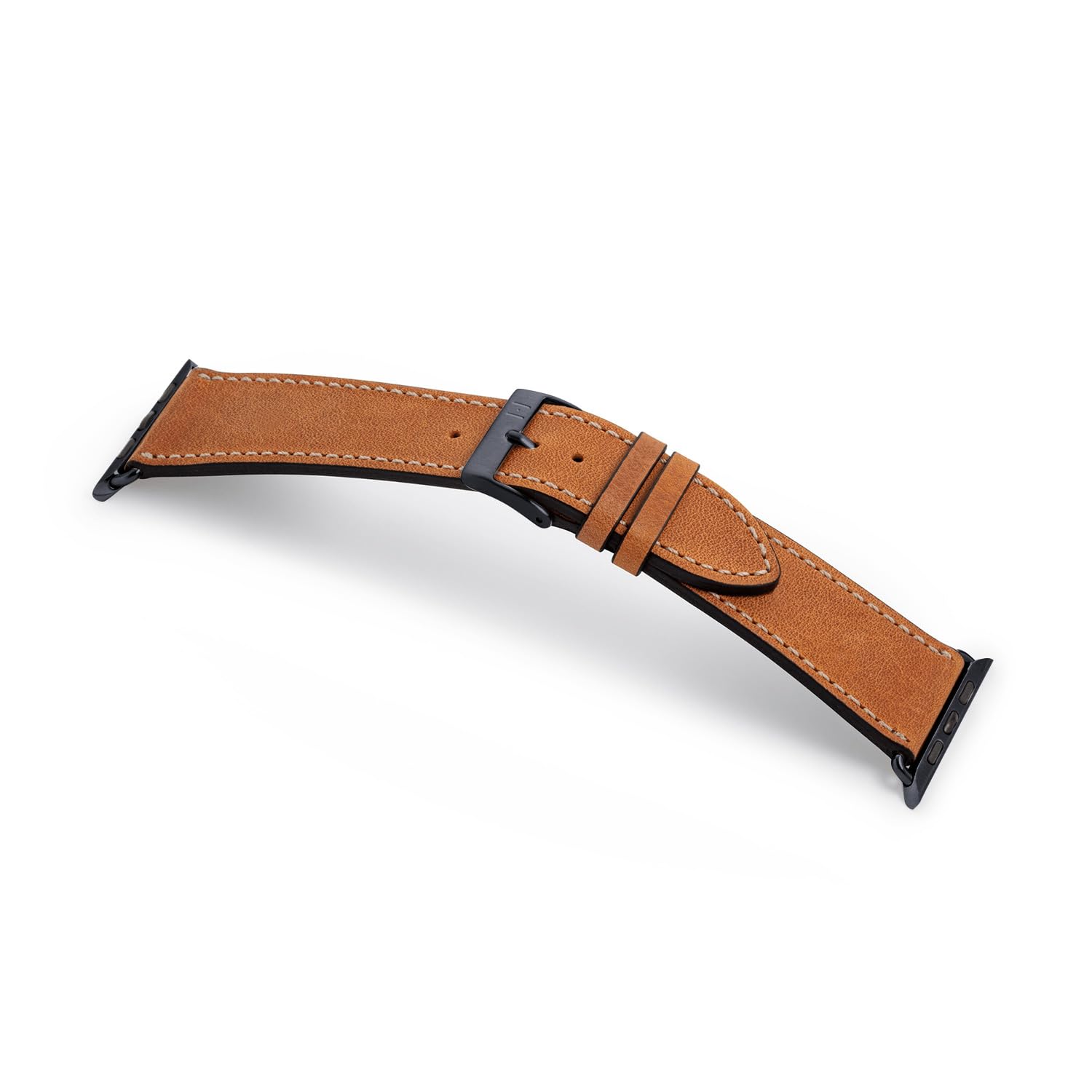 Armband HOHELUFT | kompatibel mit Apple Watch 1-9, SE | Leder | für Damen und Herren | Sport | Cognac