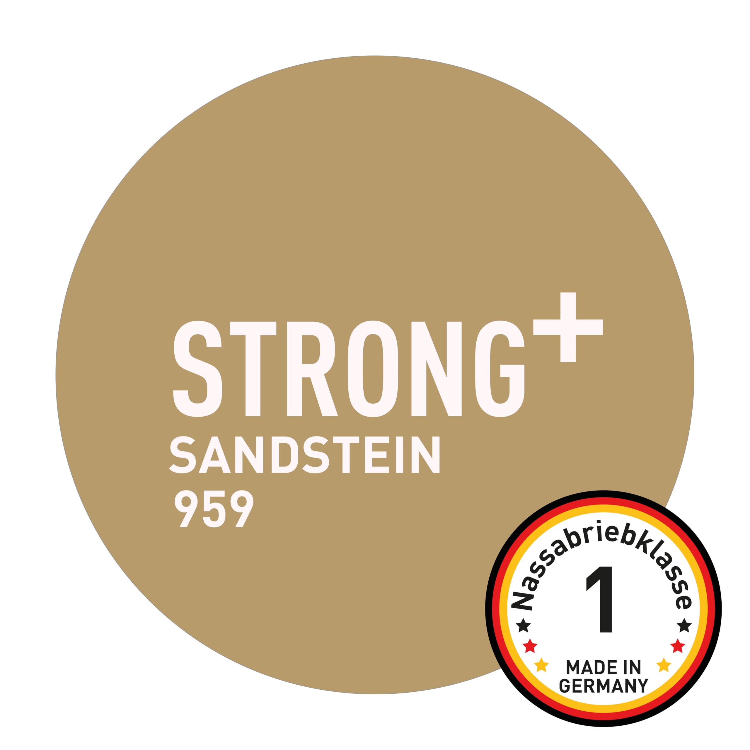Craft Colors Wandfarbe Strong+ Sandstein beige, 5 Liter für stark beanspruchte Flächen wie Treppenhäusern, Fluren, Kellerräumen und Garagenwänden - Nassabriebklasse 1 - Made in Germany
