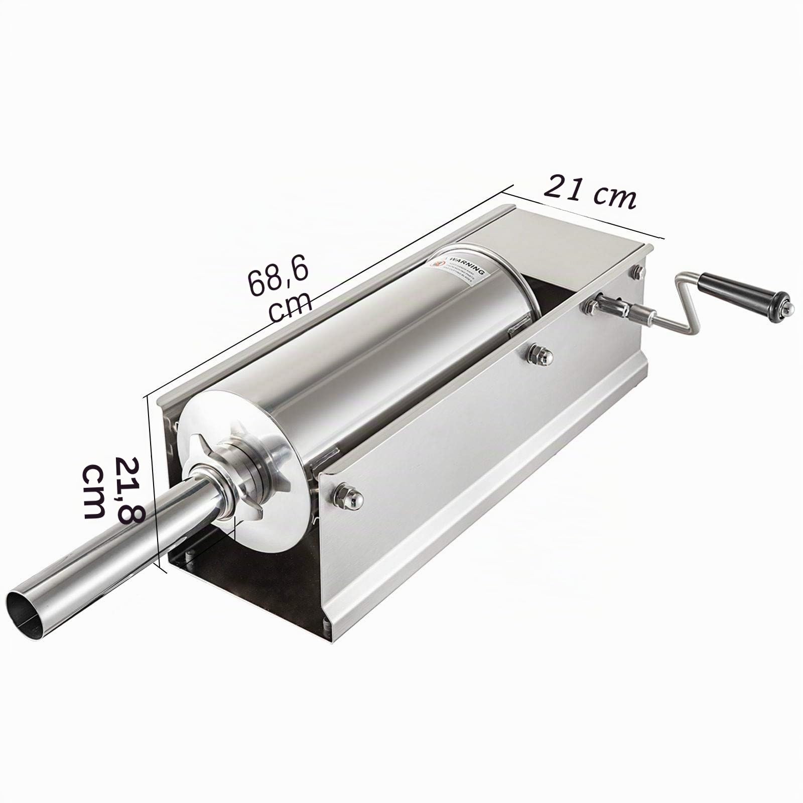 VEVOR Embutidora de Chorizos Horizontal de Acero Inoxidable 7L Llenadora Manual de Salchichas para Hacer Salchichas Chorizo Hot Dogs Bratwurst Adecuado Tanto para Uso Doméstico como Comercial