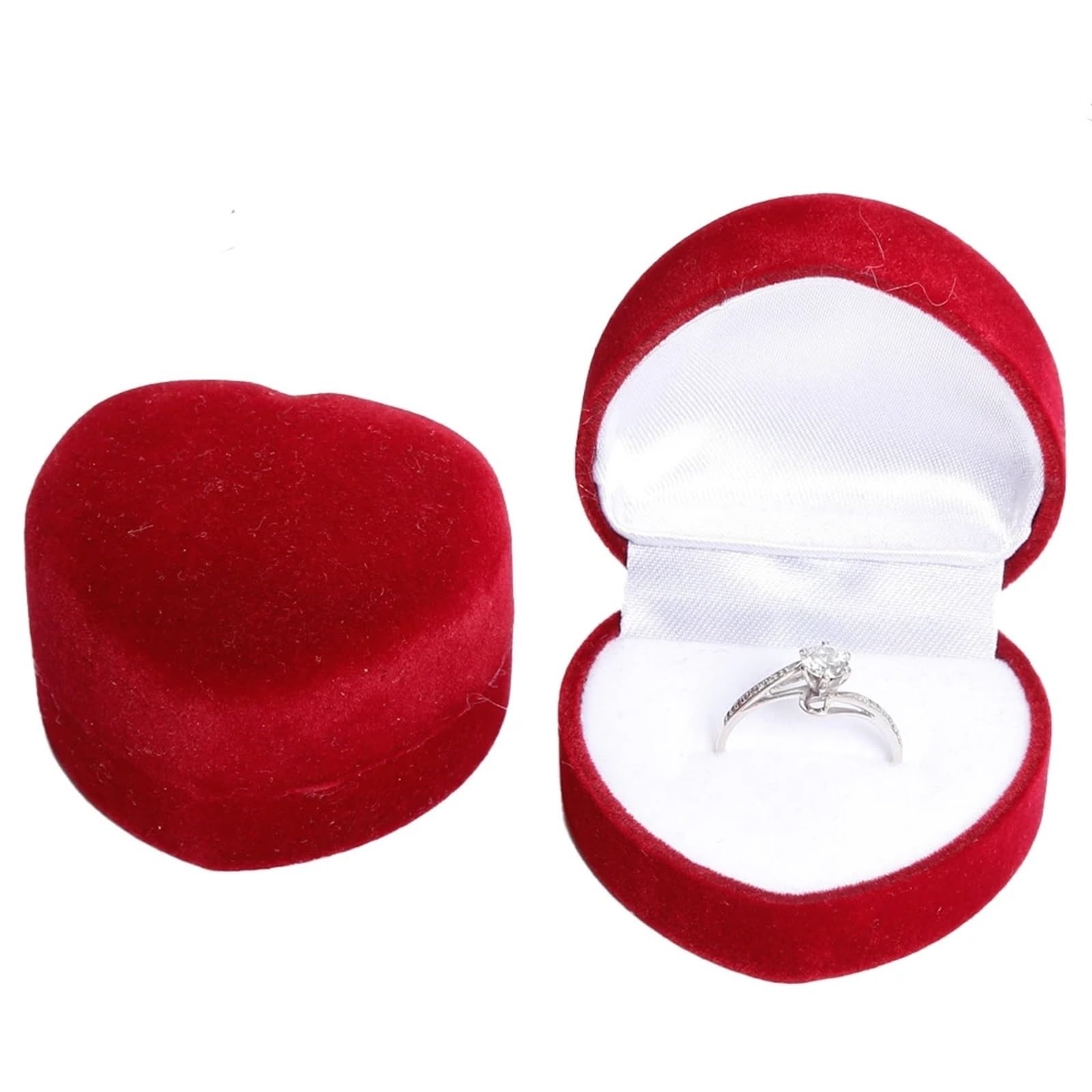 JFNKLFG Velvet Ring Earring Box Case For Wedding Engagement Small Jewelry Packaging Holder Storage Display Organizer Businesses Sale for Proposal, Wedding(SKU-06,4.5x4.3x3.5cm)