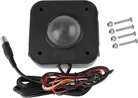 WANGCL Ratón redondo LED Trackball de 4,5 cm, conector PS/2 PCB, con cable USB Trackball para Arcade