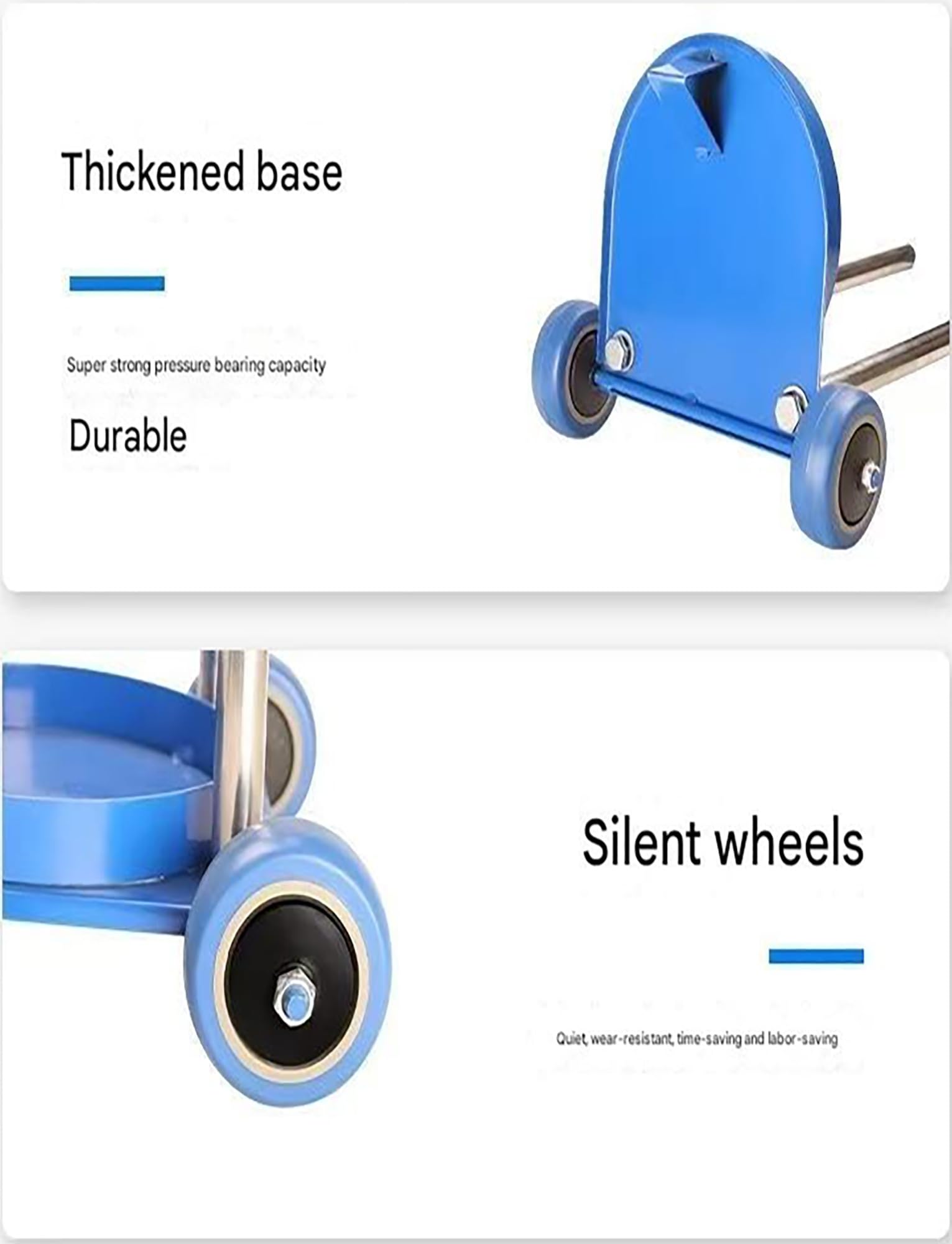 Sauerstoffflaschenhalter-Gestellständerwagen, mobiler Sauerstoffträger mit Rädern for Garagen, Labor, Krankenhaus, 6" Durchmesser Gasflaschenwagen, Länge 95 cm