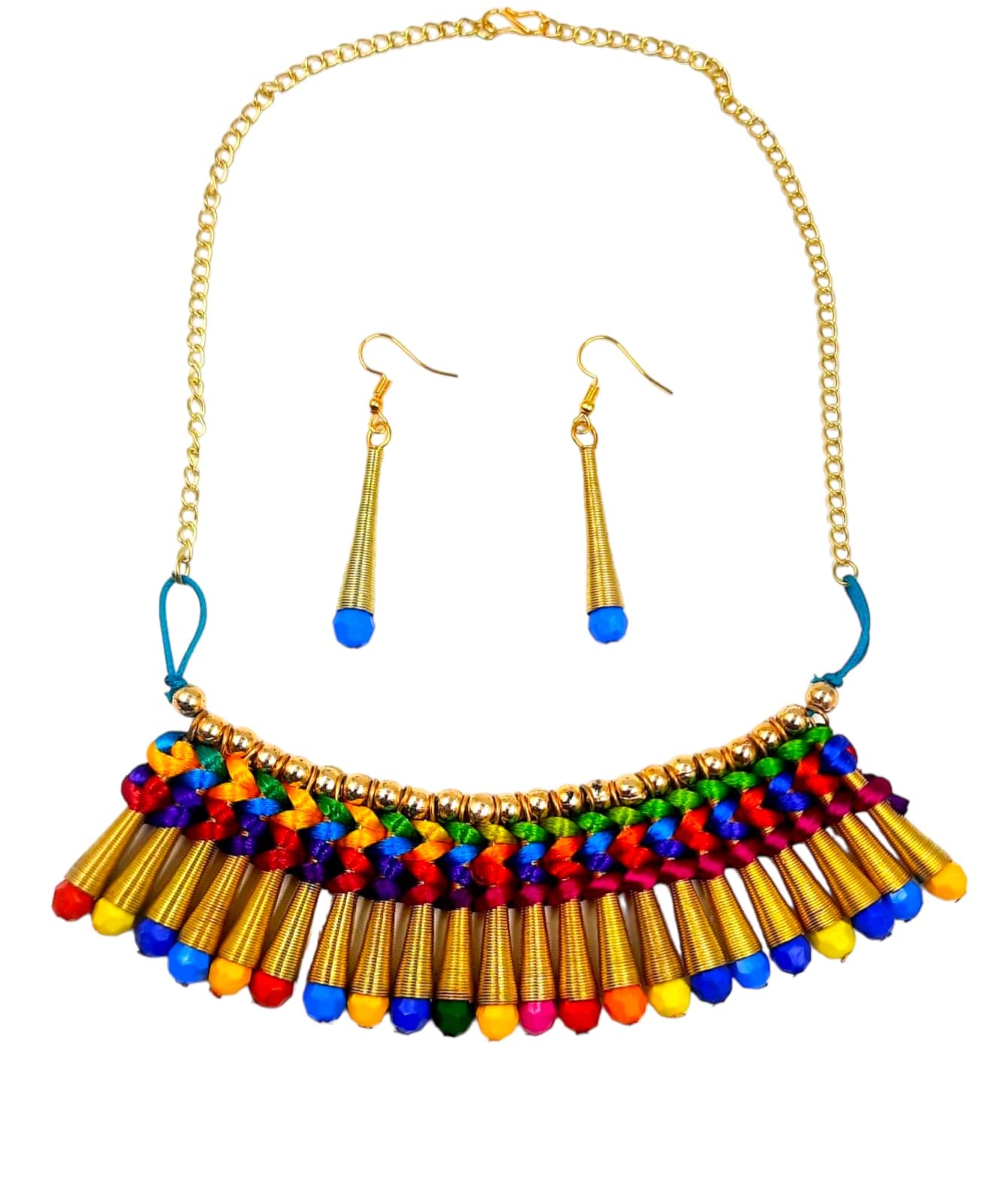 Just In Jewellery Oxidized Golden Antique Multicolor Tribal Boho Designer Trending Choker Necklace With Earings Jewellery Set For Girls & Women (B0BWFMYKF4) Amazon Price History, Amazon Price Tracker