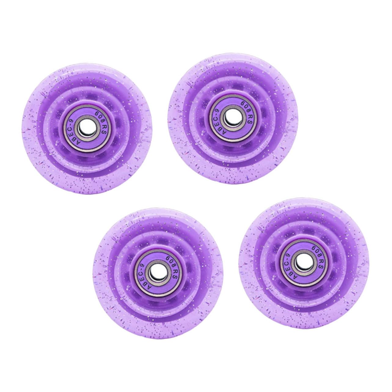 VICASKY Roller Skate Wheels 4 Pack 82a Pu High Elastic Ice Skating Wheel Quad Skate Double Row