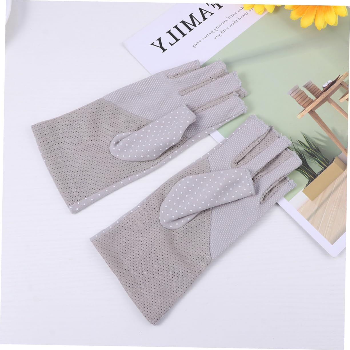 TOVINANNA Women's Driving Gloves Gloves for Cycling Riding Climbing Lightweight Cotton Sun Protection Grey