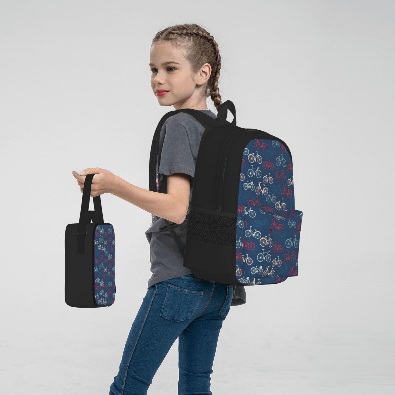 Zaino, borsa portapranzo, astuccio, set da 3 pezzi, per lavoro e