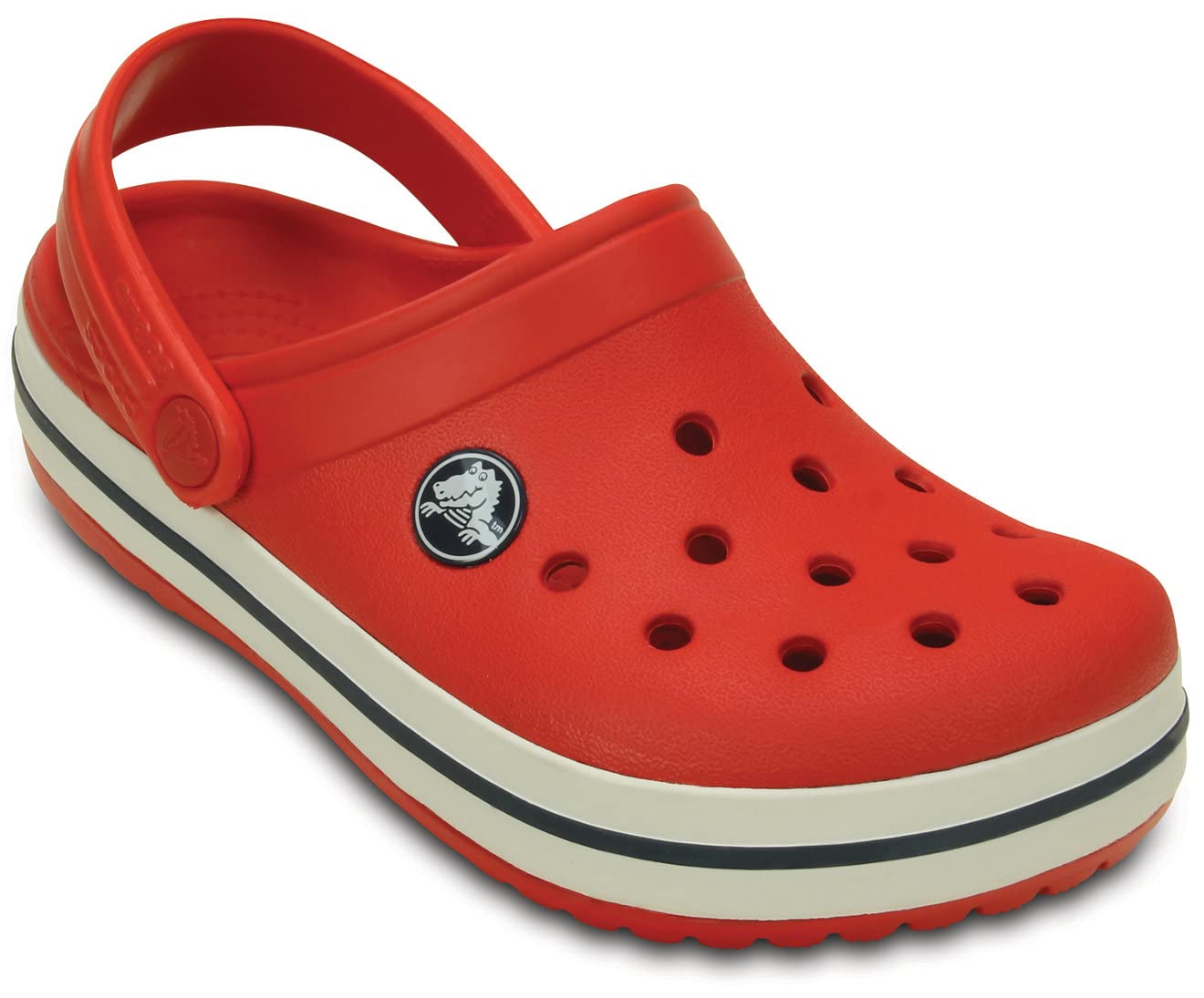 Crocs Crocband Kids Zuecos Unisex Niños, Rojo (Flame/White), 19/21 EU