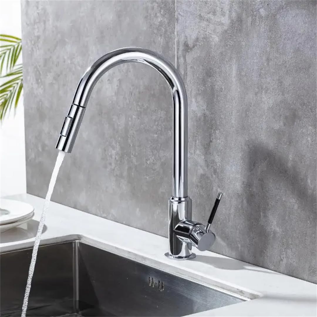 ZQFHSX Pull Out Kiten Faucet Brushed d Black Sink Mixer Tap Rotation Taps LWX