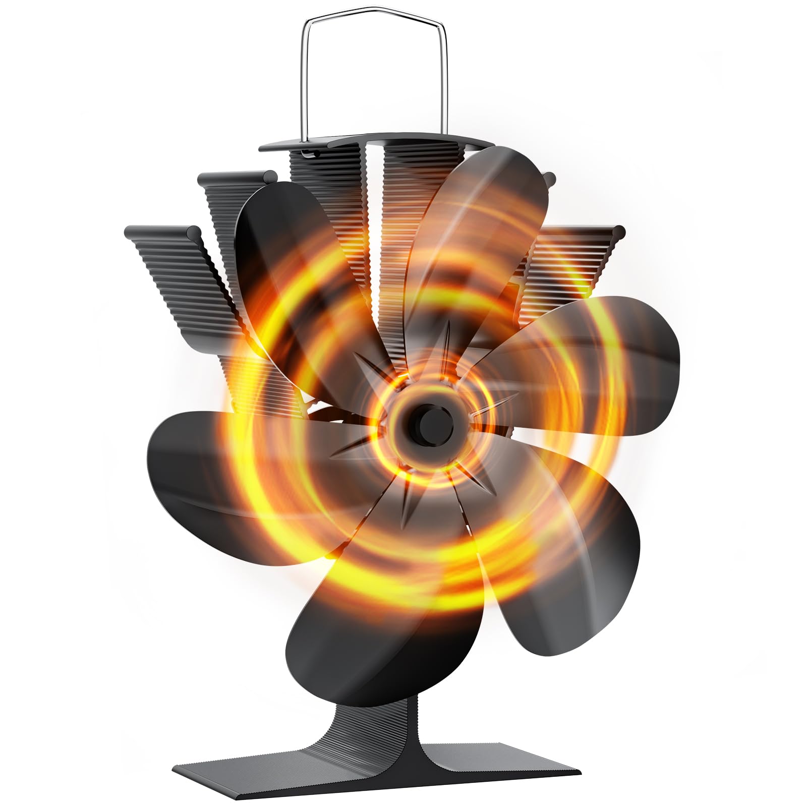 DZKKIUR Heat Powered Stove Fan, 6 Blade Wood Burner Fan for Log Burners