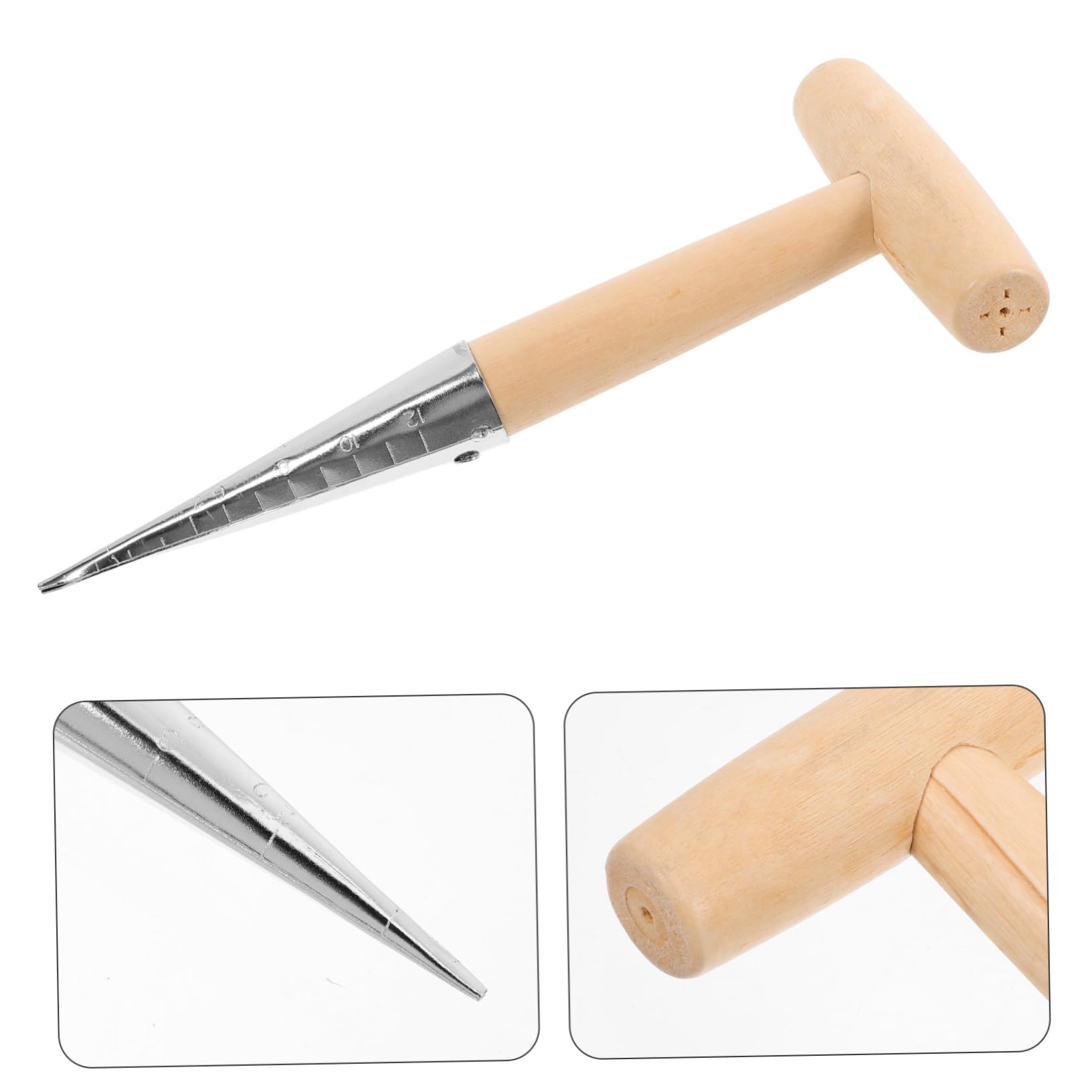 ibasenice 4 Pezzi Attrezzo da Giardinaggio per Trapianto Piante con Ergonomico Strumento per Scavare Bucature per Vasi e Utensile per Fertilizzare Piante