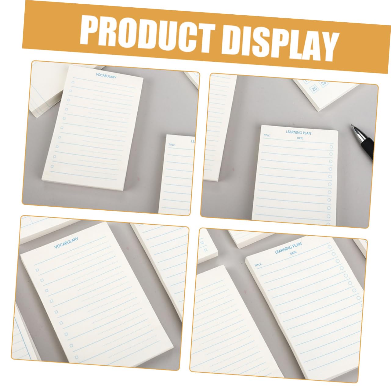 jojofuny 3 Pièces 12 bloc-notes livre de mots plaine Carnet de notes mini cahier école bloc-notes de poche carnet de fiches onglets de page Petit carnet blocs-notes Papier