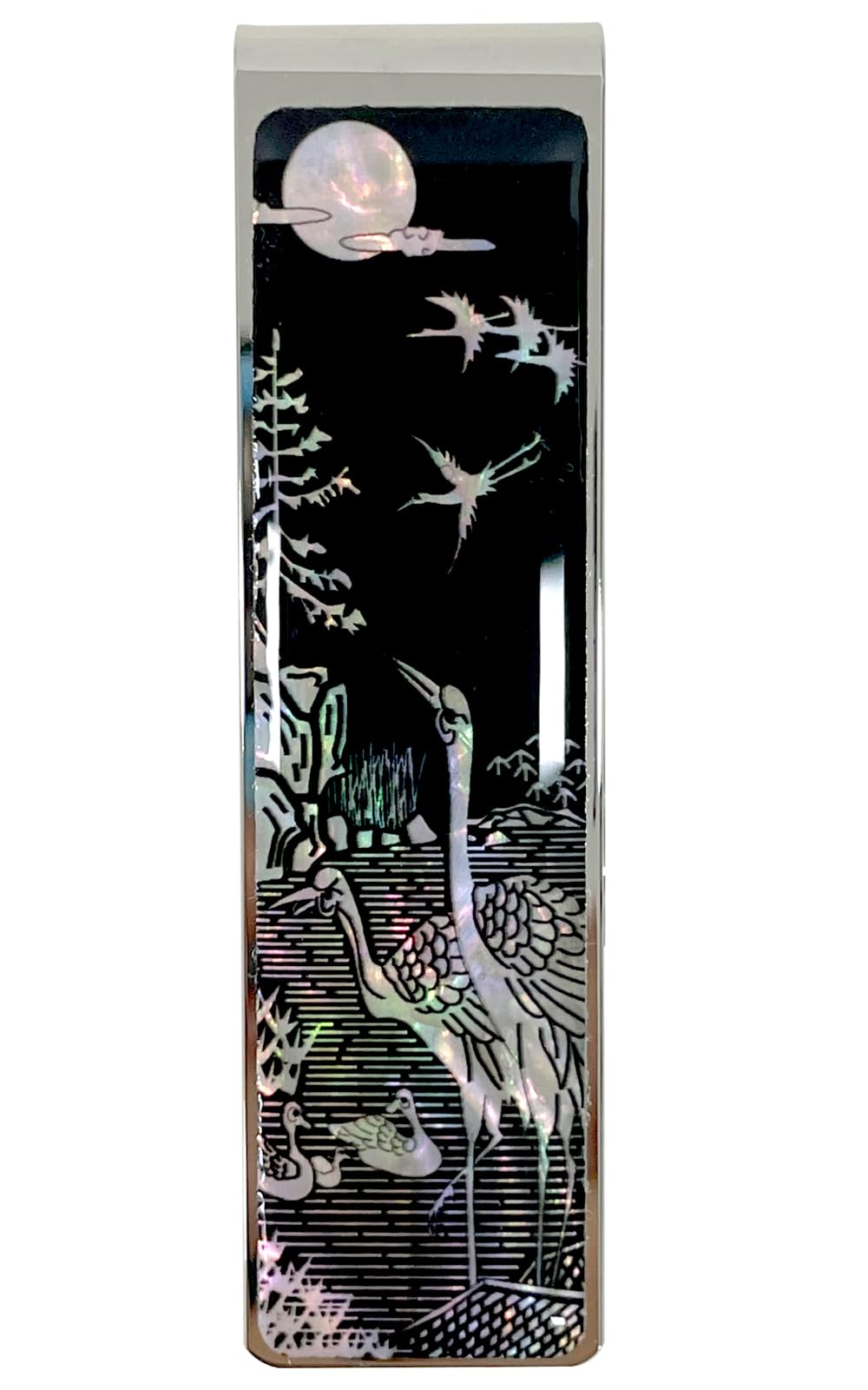 Mother of Pearl Money Clip Wallet Credit Card Slim Bussiness Card Stainless Steel Holder Noble Gift Collection