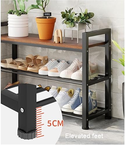 Miniatura 6 de Zapatero Shoe Rack Bench Industrial Shoe Storage Bench with Handles 3 Tier Shoe Organizer for Living Room Entryway Hallway Easy Assembly Shoe