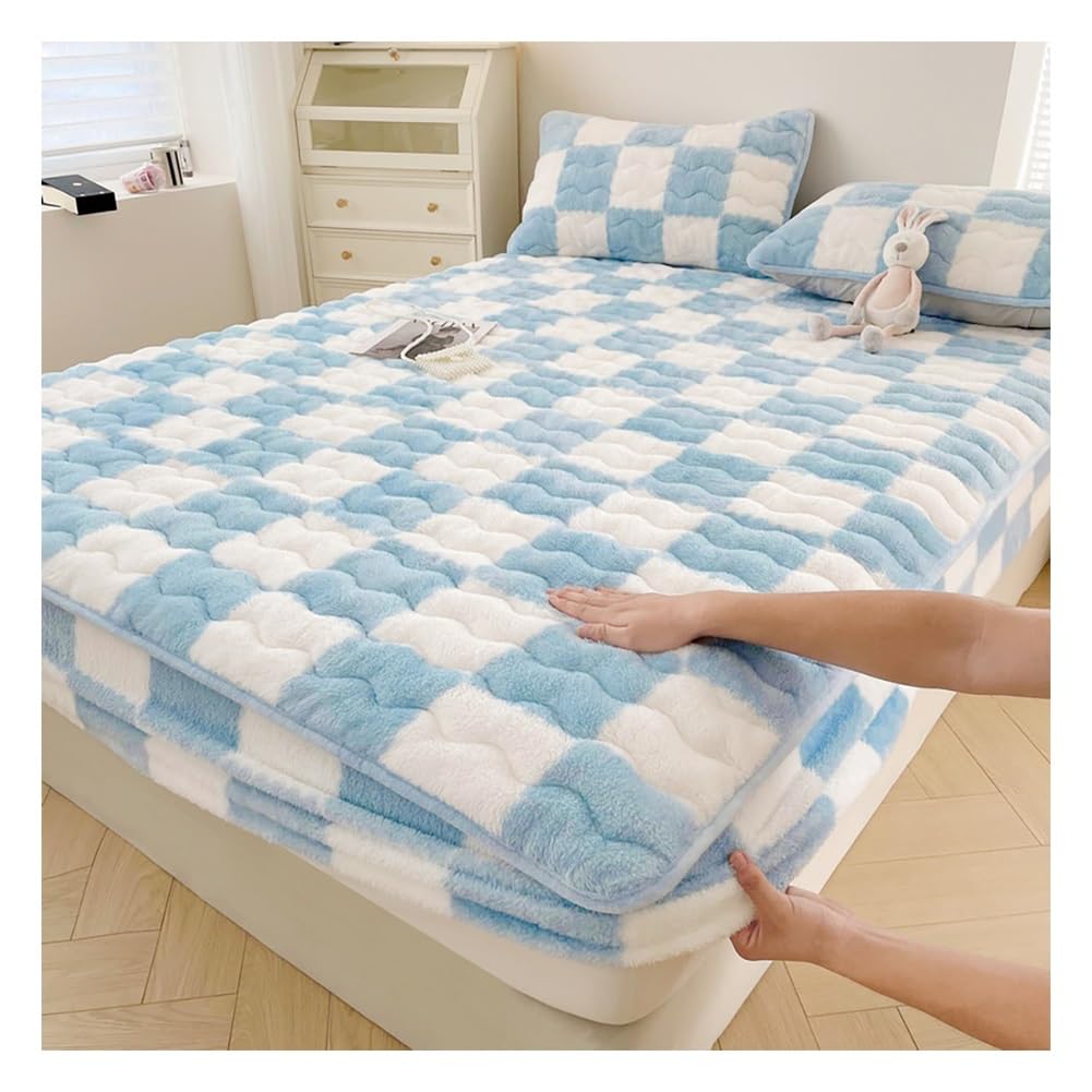 Protège-matelas 120x200 en velours respirant idéal pour chambre d'étudiant ou dortoir