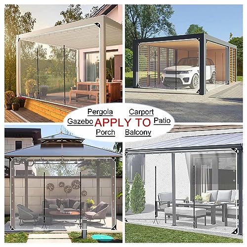 Bâche en PVC robuste transparente avec œillets renforcés pour abri