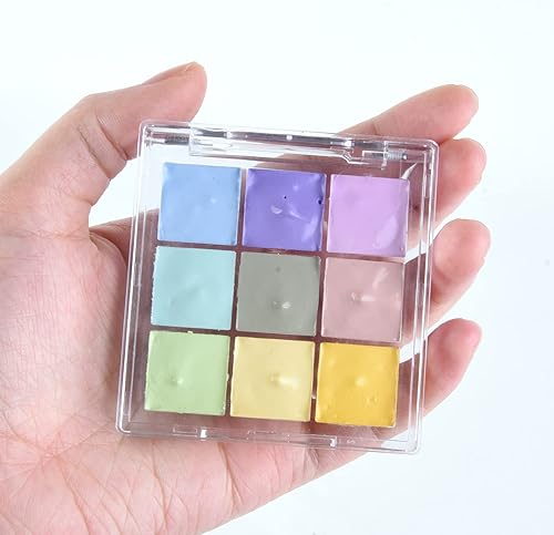 Miniatura 3 de 9 Wells - Caja de paleta de almacenamiento de pintura de plástico transparente, mini caja de paleta de pintura de viaje para pintura de acuarela,