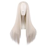 MapofBeauty 28 Inch/70 cm Women Special Long Straight Synthetic Wig (Platinum Blonde)