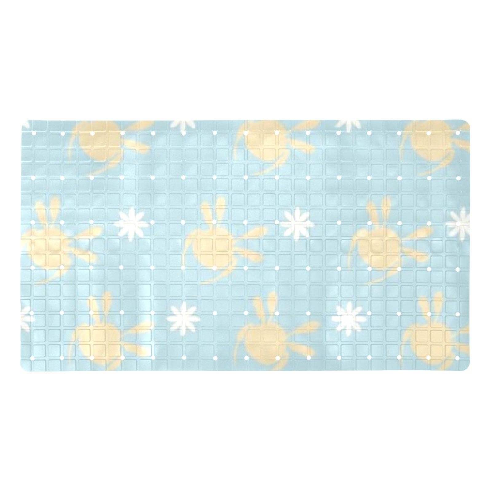 Tapis de baignoire antidérapant anti-glissade à motif fleur 40x70