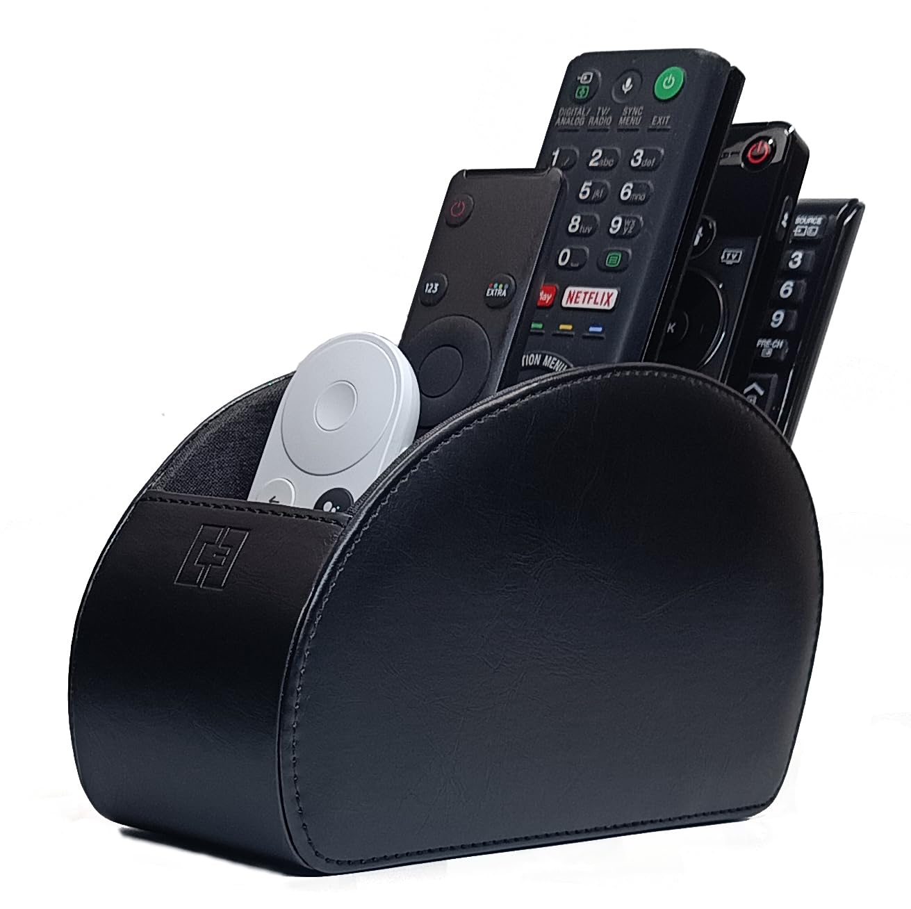 Remote Control Holder Black Storage Caddy Desk Organiser 5 Compartments for TV, DVD, Blu-Ray Remotes - CEG10 Black by