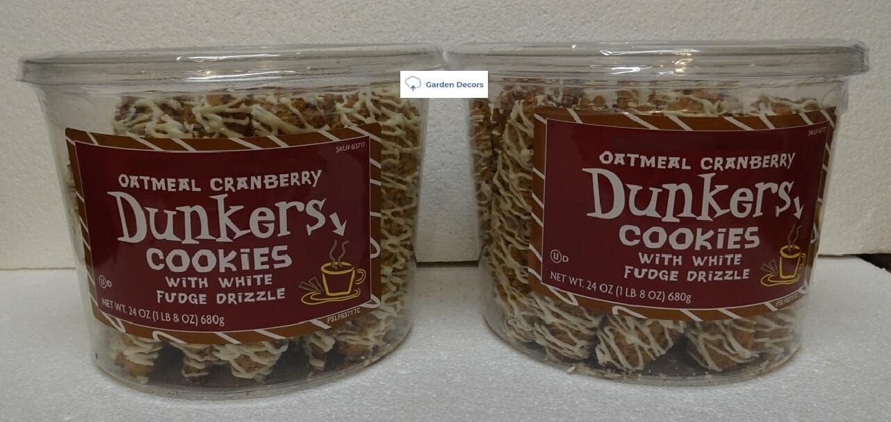 Trader Joe TJ Oatmeal Cranberry Cookies Dunkers 24oz 680g (2 Tubs)