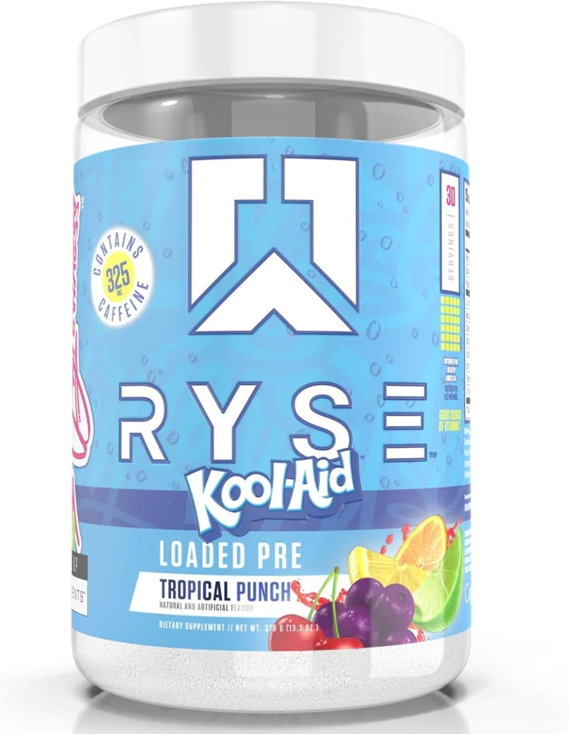 EXP..(06/2025 ))Ryse Loaded Pre Workout Powder Supplement for Men & Women | Pumps, Energy, Focus | Beta Alanine + Citrulline | 325mg Caffeine | 30 Servings (Tropical Punch) Kool Aid