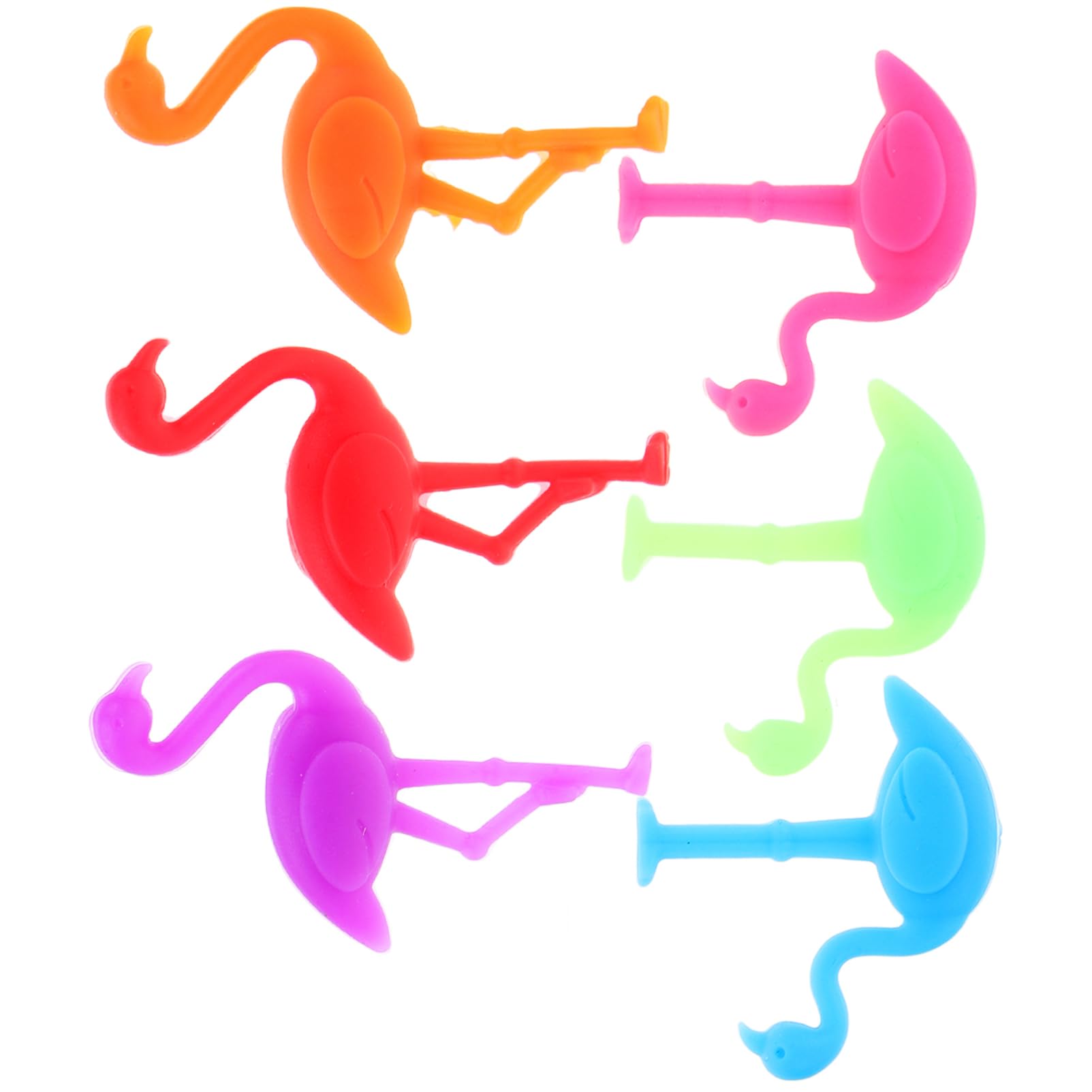 VANZACK 6Pcs Flamingo Wine Glass Charms Reusable Silicone Drink Markers for Parties Unique Cup Identifiers Drink Labels for Home Bar and Gatherings