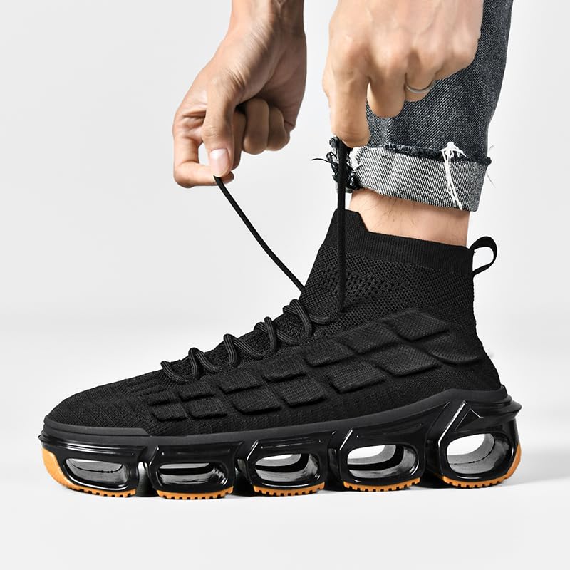 LZDZN Mens Boots For Men Chelsea Shoes High Top Sneakers Men's Brown White Black Size Man Shoe Casual Fashion Sneaker4