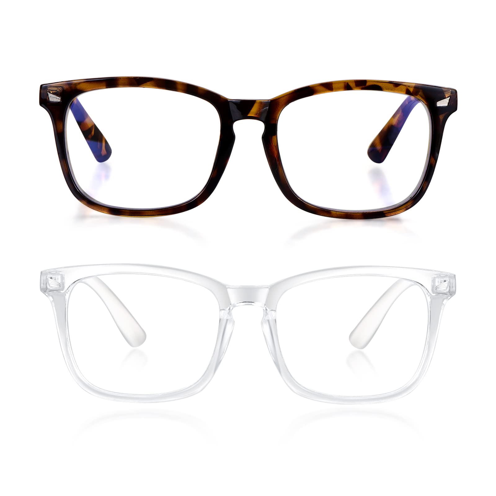 minlen Blue Light Blocking Glasses for Women/Men Clear Frame Square Eyeglasses Computer Gaming Screen Glasses