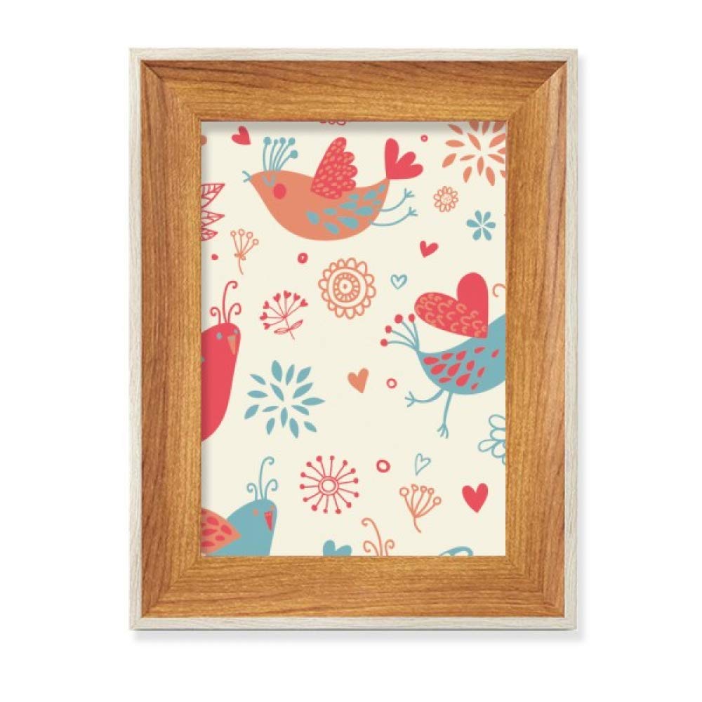 Tableau art peinture fleurs oiseaux avec cadre de photo en bois de bureau plusieurs ensembles de décoration