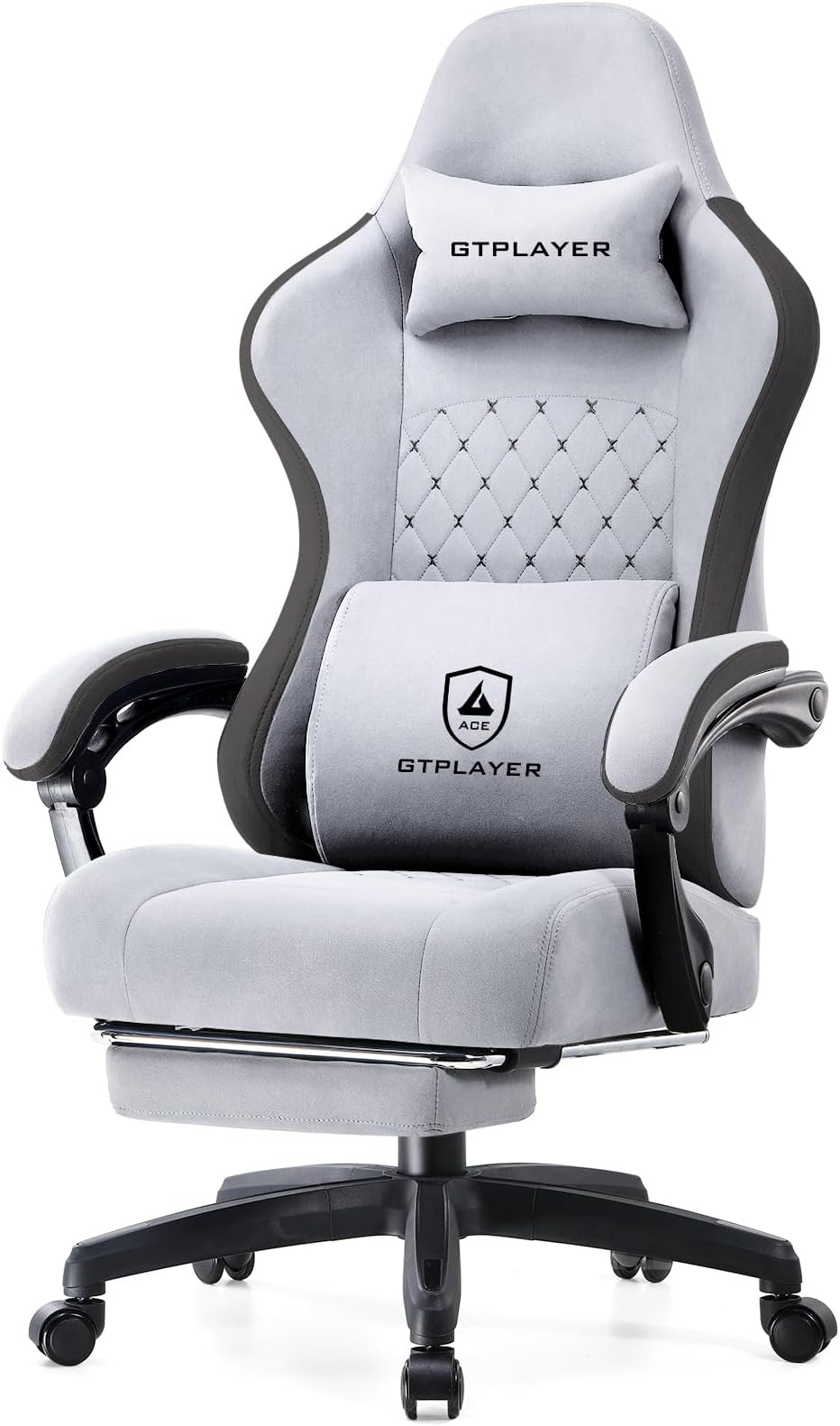 GTPLAYER Gaming Chair, Computer Office Chair with Pocket Spring Cushion, Linkage Armrests and Footrest, High Back Ergonomic Computer Chair with Lumbar Support Task Chair with Footrest