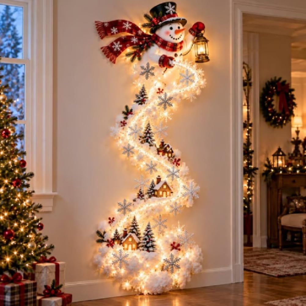 LED Christmas Lights Magic Wall Decor, Magical Winter Living Room Decor, D