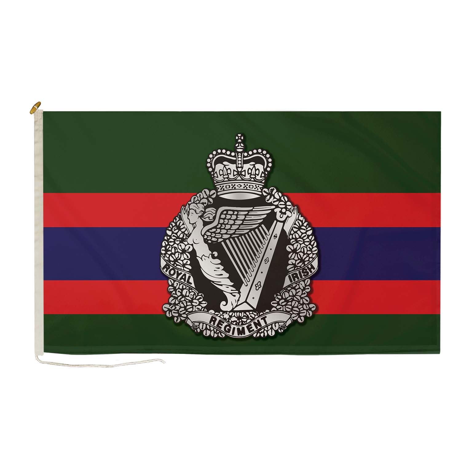 DuraFlag Royal Irish Regiment Style A Small Courtesy, 50 x 30 cm, corda e bandiera di alta qualità 50 x 30 cm
