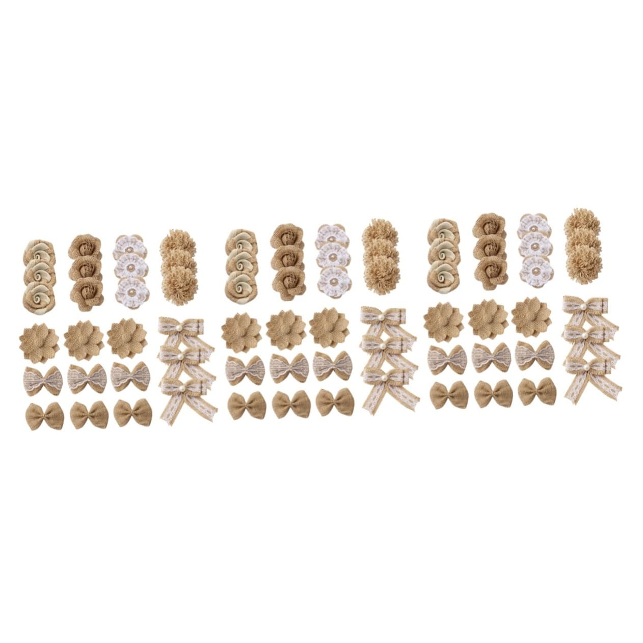 72stücke Teiliges Handgefertigte Jute Blumen Für Rustikale Hochzeits Und Weihnachtsdekoration Vintage Leinen-Accessoires Für DIY Bastelprojekte Party Und Festtagsdeko