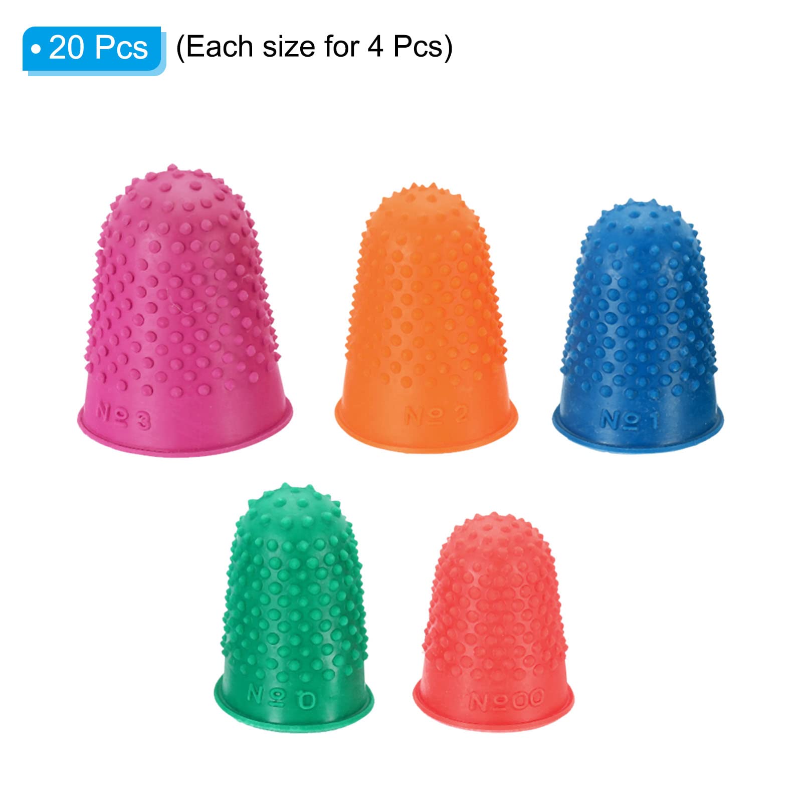 PATIKIL 20 Protège-Doigts En Silicone Bleu Ciel - 5 Tailles Assorties Pour Guitare, Comptage, Couture Et Bureau