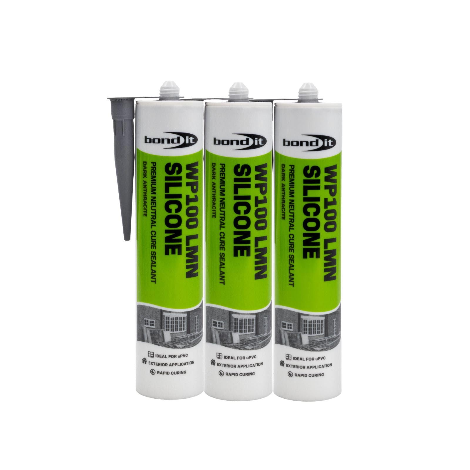 Bond-It WP100 Neutral Silicone Sealant (3 Pack) - Dark Anthracite