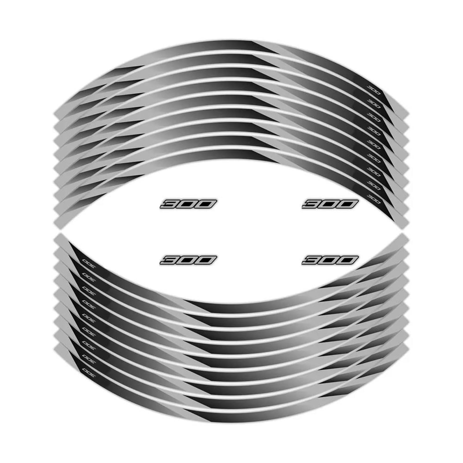 Stickers Motorcycle Stickers Reflective Decorative Wheel Rim for Kawasaki for Ninja 300 EX300 400 EX400(Style 13)