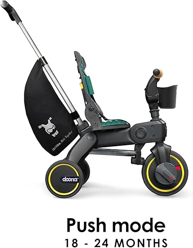 Miniatura 5 de Doona Liki Trike S5 - Triciclo plegable de alta calidad para niños pequeños, cochecito de triciclo Doona para empujar y plegar para edades de 10