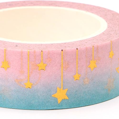 Miniatura 2 de KKONION Decorative Gold Foil Stars Moon Washi Tape Scrapbooking Stationery Office Supply Masking Tape 10 pcs