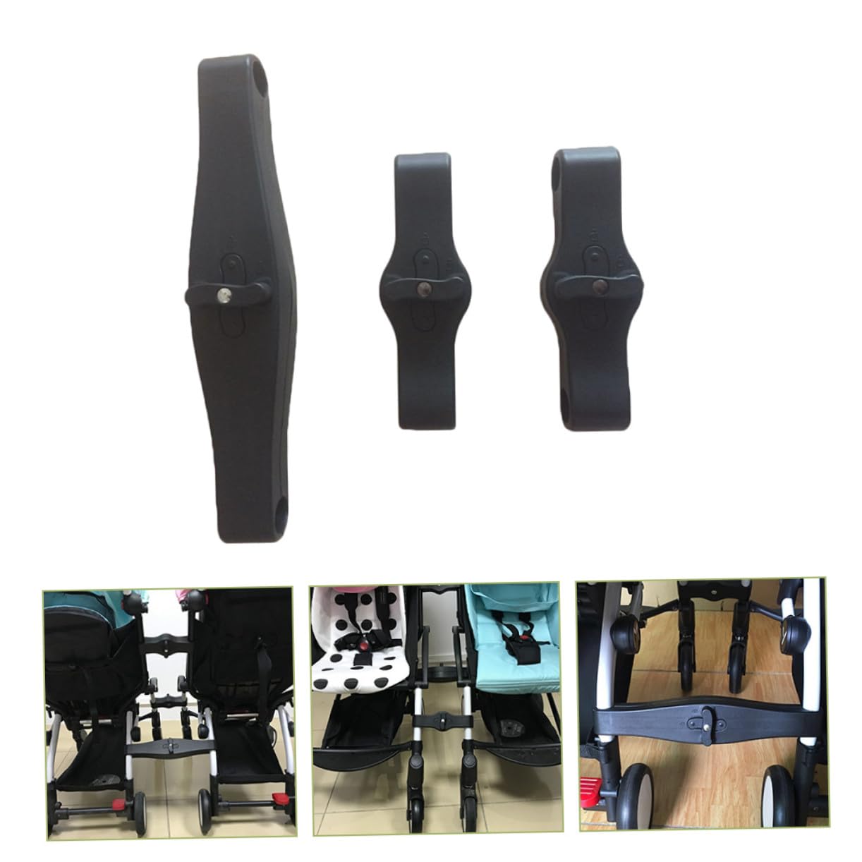 SOIMISS 3 piezas Conectores Ajustables para Cochecito Doble Accesorio para Sillas de Paseo Gemelos Material PP Resistente y Ligero Fácil Uso para Padres y Cuidadores