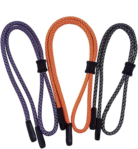DECKER Cordón de ajuste universal para gafas, 3 piezas, correa reflectante para gafas, talla única, se adapta a la mayoría de soportes ajustables