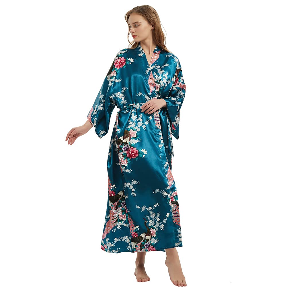 Ladies Kimono Dressing Gowns Floral Kimono Robe Printed Cardigan for Women Wedding Bonding Party Pyjamas